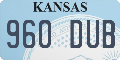 KS license plate 960DUB