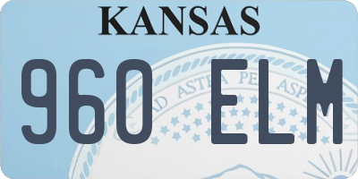 KS license plate 960ELM