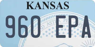 KS license plate 960EPA