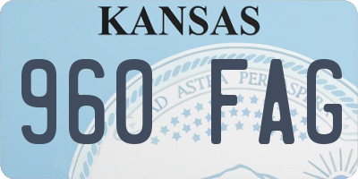 KS license plate 960FAG