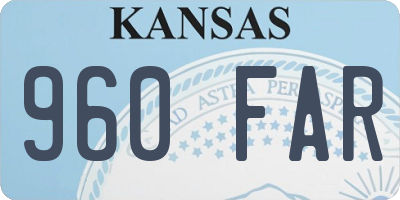 KS license plate 960FAR