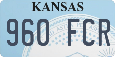 KS license plate 960FCR