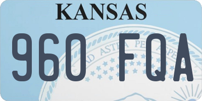 KS license plate 960FQA