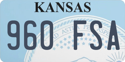 KS license plate 960FSA
