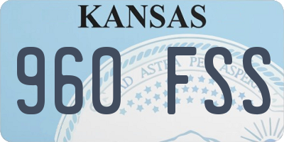 KS license plate 960FSS