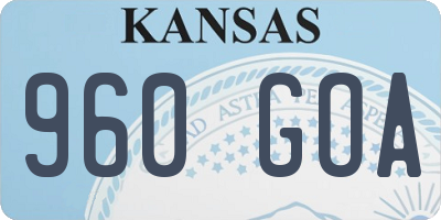 KS license plate 960GOA
