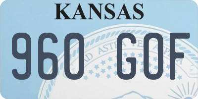 KS license plate 960GOF