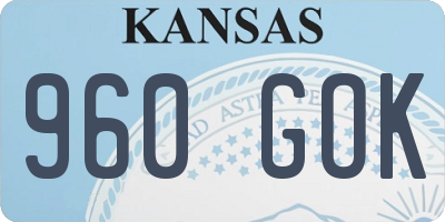 KS license plate 960GOK
