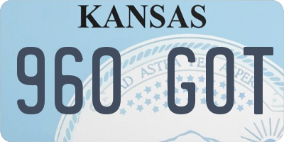 KS license plate 960GOT