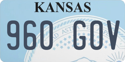 KS license plate 960GOV