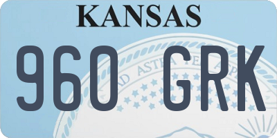 KS license plate 960GRK