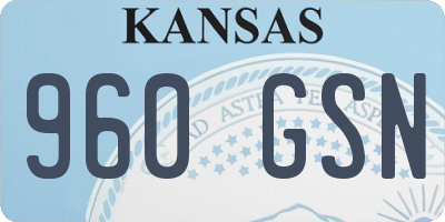 KS license plate 960GSN