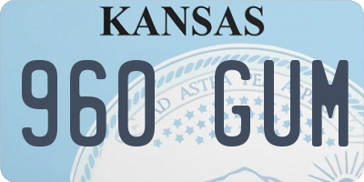 KS license plate 960GUM