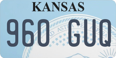 KS license plate 960GUQ