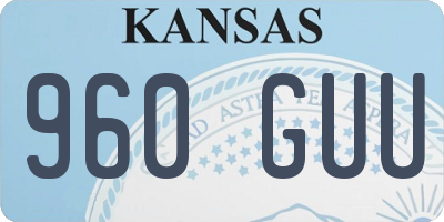 KS license plate 960GUU