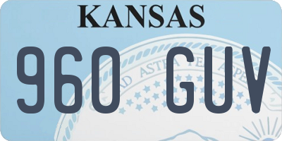 KS license plate 960GUV