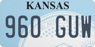 KS license plate 960GUW