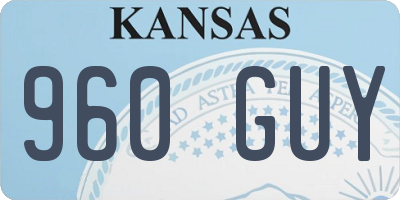 KS license plate 960GUY