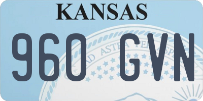 KS license plate 960GVN