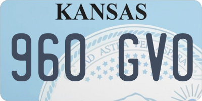 KS license plate 960GVO