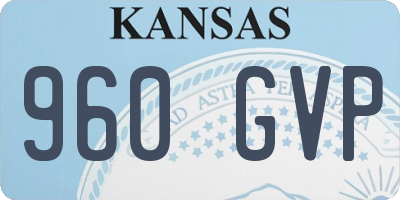 KS license plate 960GVP