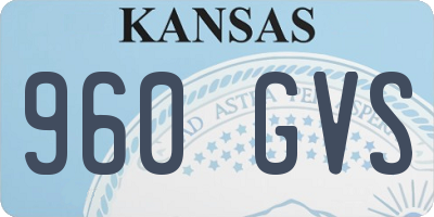 KS license plate 960GVS