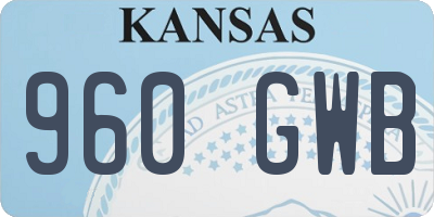 KS license plate 960GWB