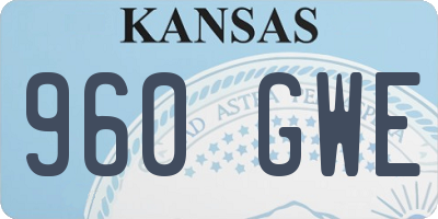 KS license plate 960GWE