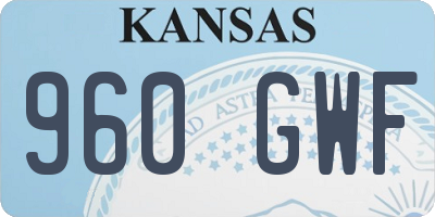 KS license plate 960GWF