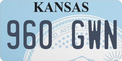 KS license plate 960GWN