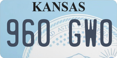 KS license plate 960GWO