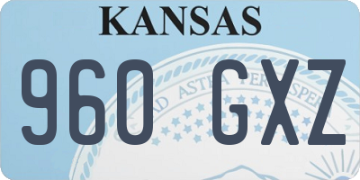 KS license plate 960GXZ