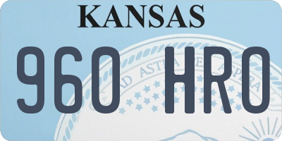 KS license plate 960HRO