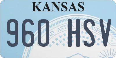 KS license plate 960HSV