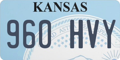 KS license plate 960HVY