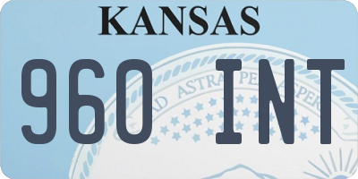 KS license plate 960INT