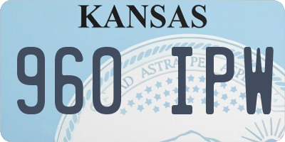 KS license plate 960IPW