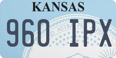 KS license plate 960IPX