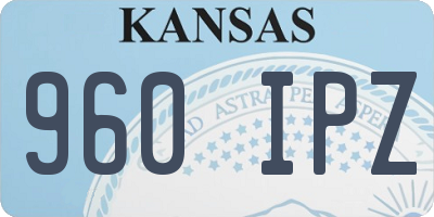 KS license plate 960IPZ