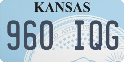 KS license plate 960IQG