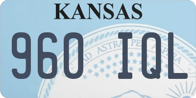 KS license plate 960IQL