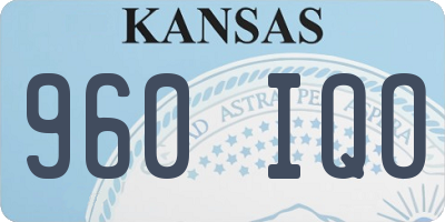 KS license plate 960IQO