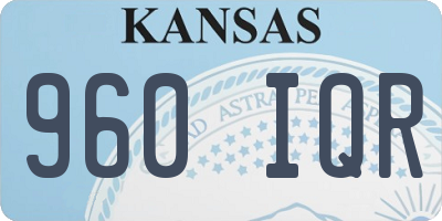 KS license plate 960IQR