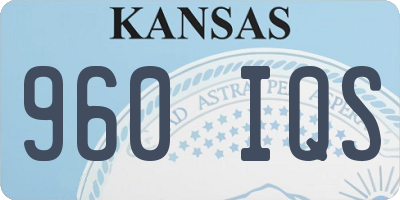 KS license plate 960IQS