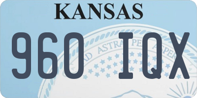 KS license plate 960IQX
