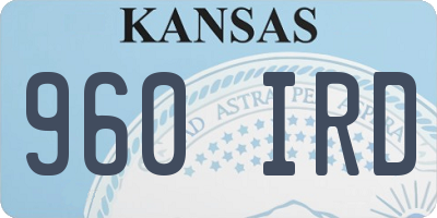 KS license plate 960IRD