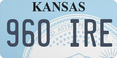 KS license plate 960IRE