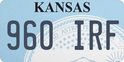 KS license plate 960IRF