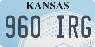 KS license plate 960IRG