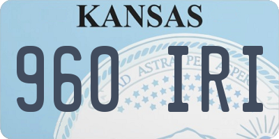 KS license plate 960IRI